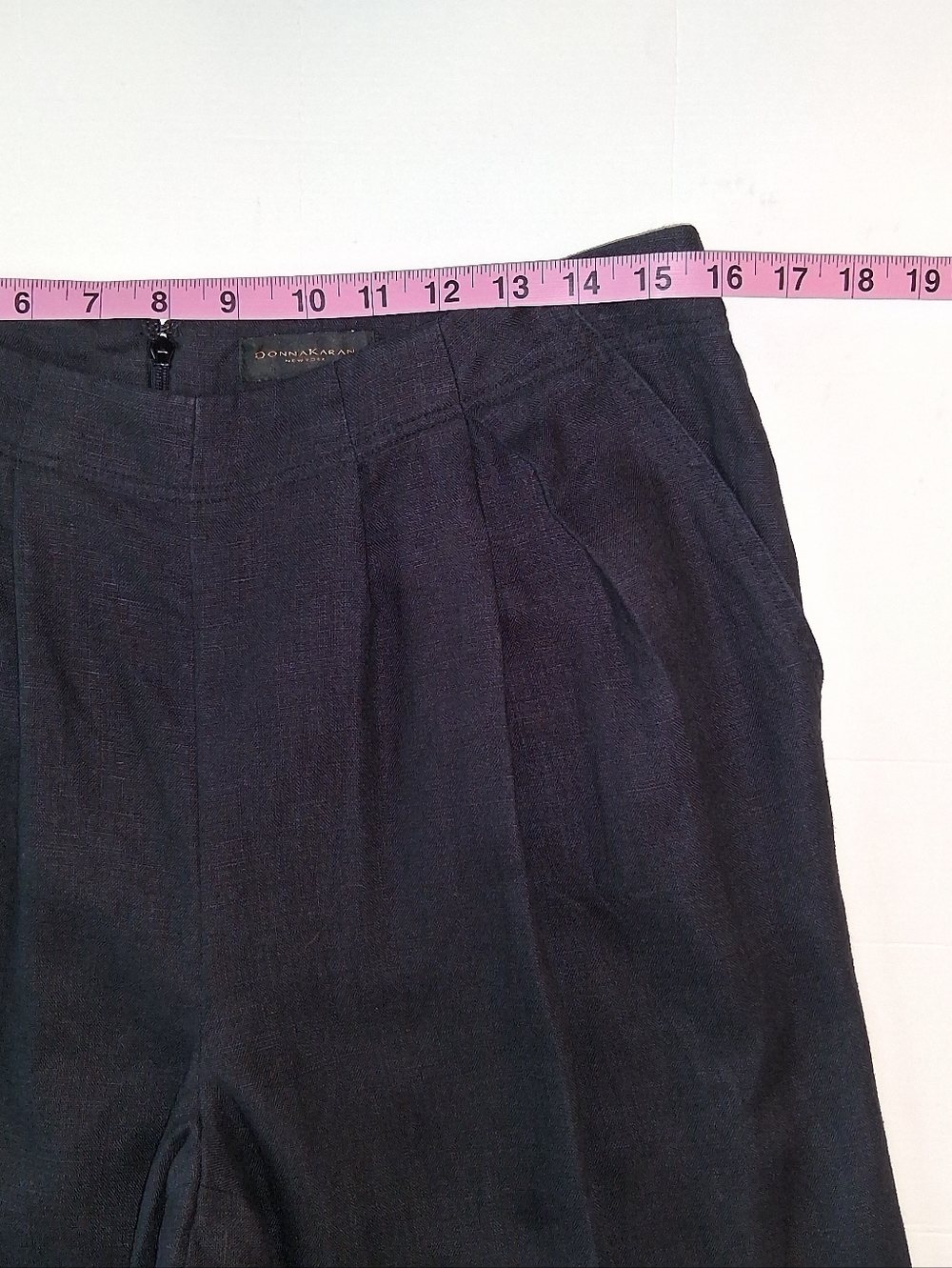 Donna Karan New York Pleated Linen Pants Sz 10 Black - Picture 8 of 11